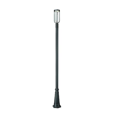 Z-Lite Leland Outdoor Post Mounted Fixture, 1-Light, 10 In.W x 112.5 In.H, Sand Black/Sand Blast 5005PHM-5011P-BK-LED